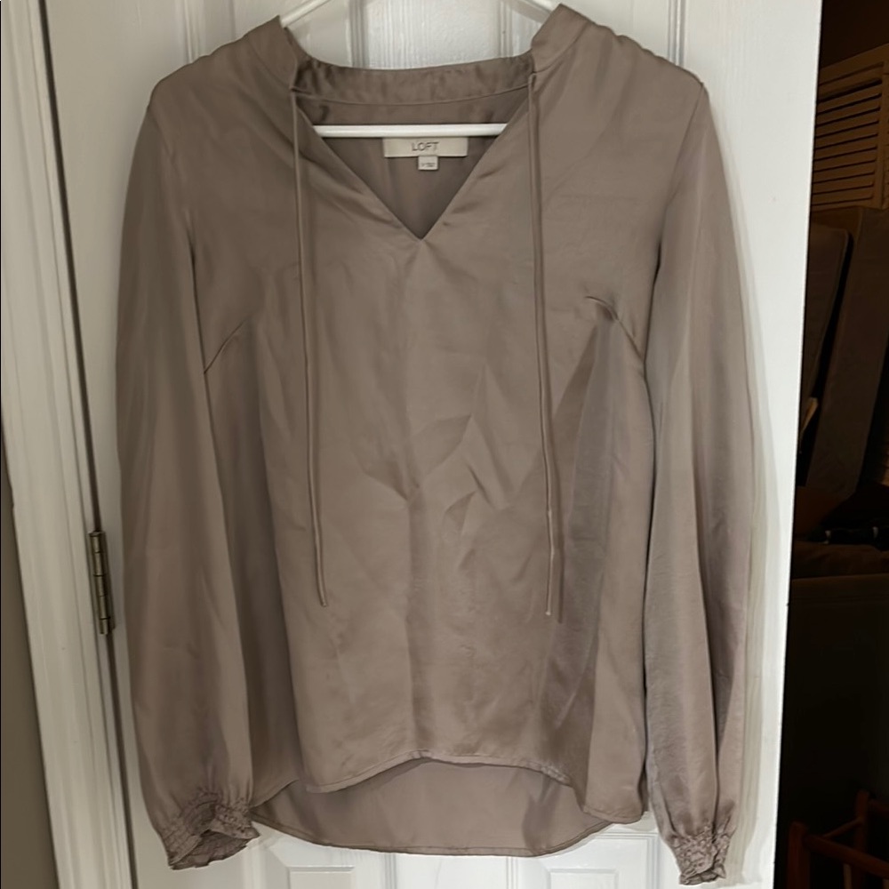 LOFT Women's Taupe Blouse